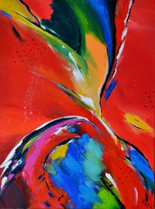 Free Fall, 50 x 70 cm, acryl op canvas
