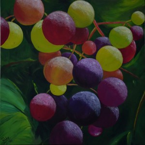 Fris & fruitig 50 x 50 cm, acryl op canvas
